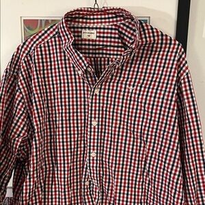 Dockers Men's Red and Blue Checkered Shirt